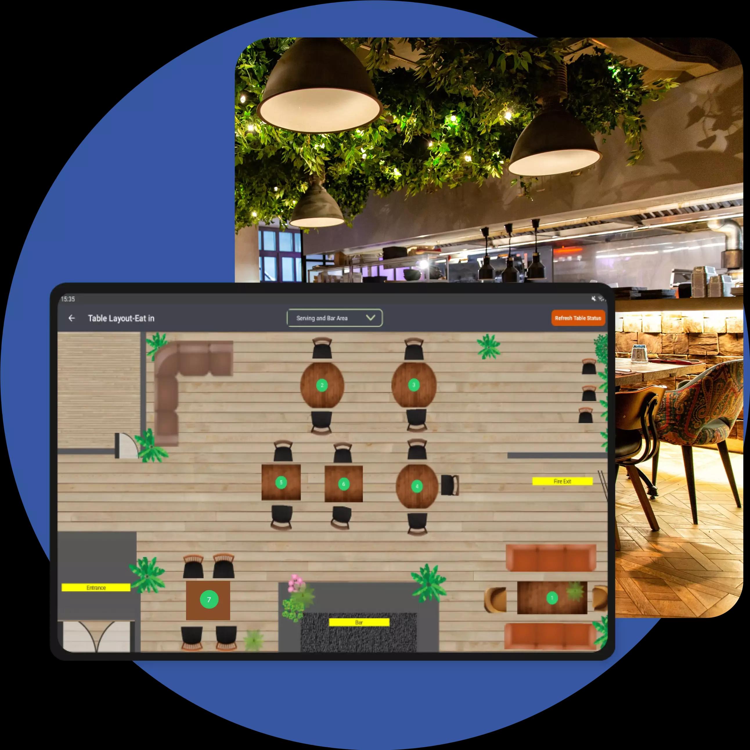 Grafterr ePOS system on countertop in a Restaurant setting