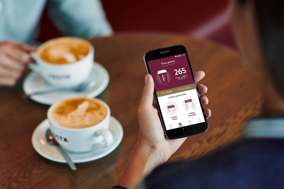 Costa Coffee customer loyalty smartphone app