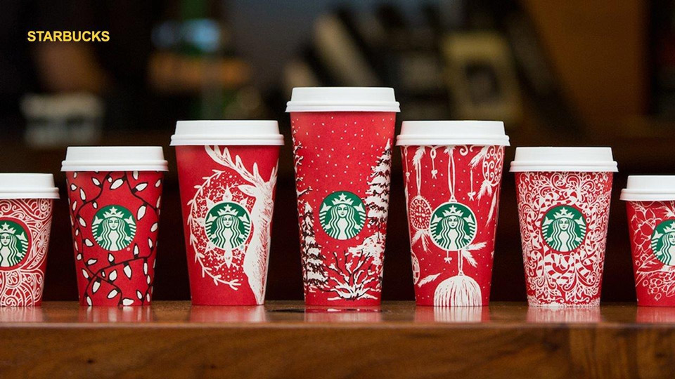 Starbucks Christmas-themed coffee cups
