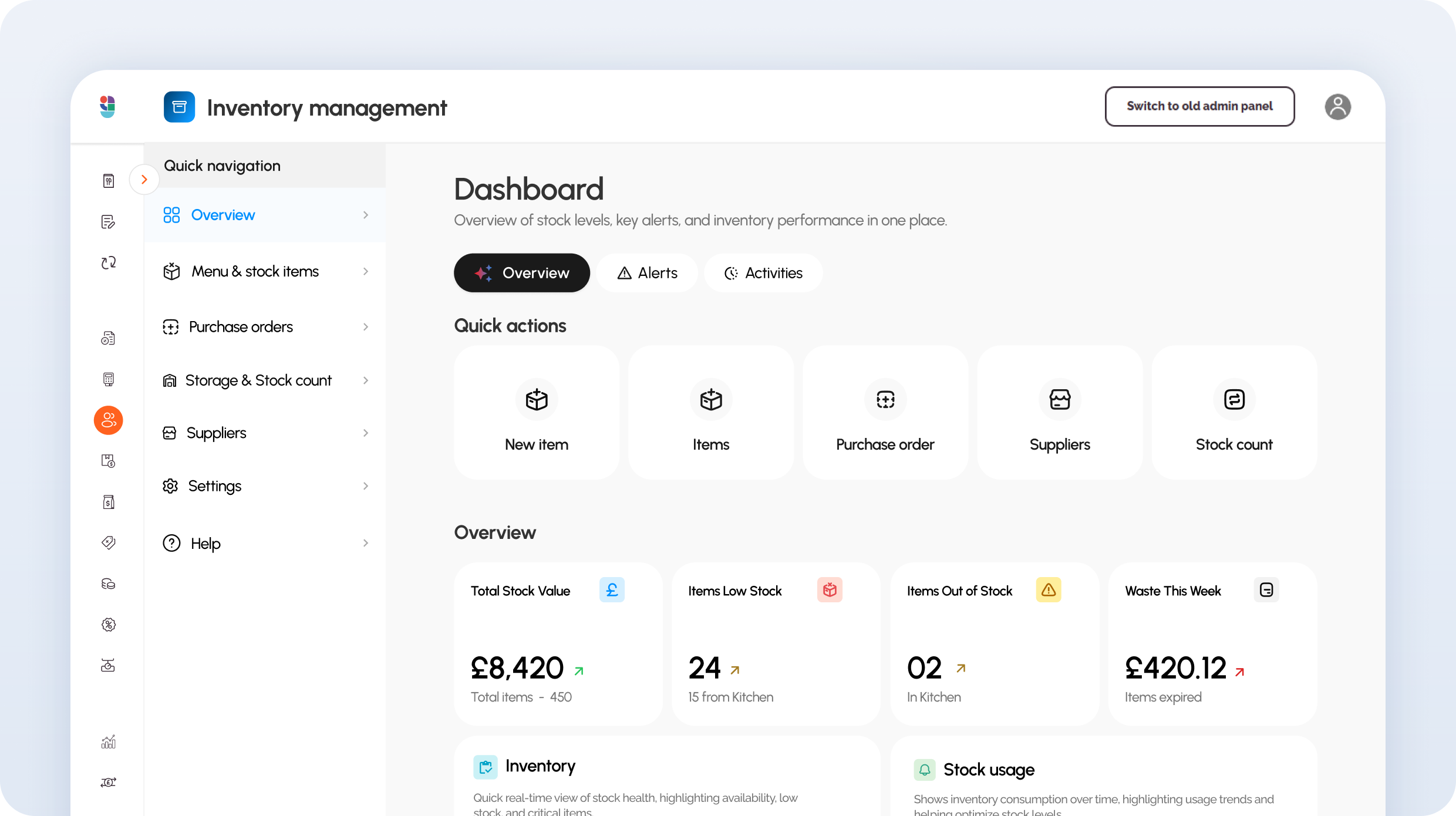 Inventory dashboard